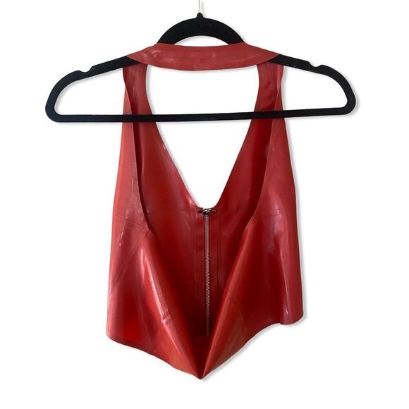 Miaou Mara Corset Top Cami Latex Strawberry Red Fetish Sz XL NWT $295 Revolve - Picture 3 of 10